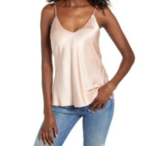 Socialite V- Neck Satin Camisole Blush color.